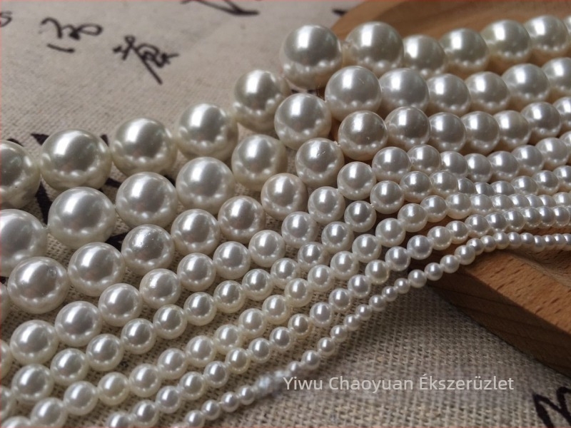 DIY ékszerkészítéshez héj gyöngyök, gyöngyház hatású bevonattal, feldolgozás: vágás és csiszolás, egyszerű luxus stílus, tél 2023