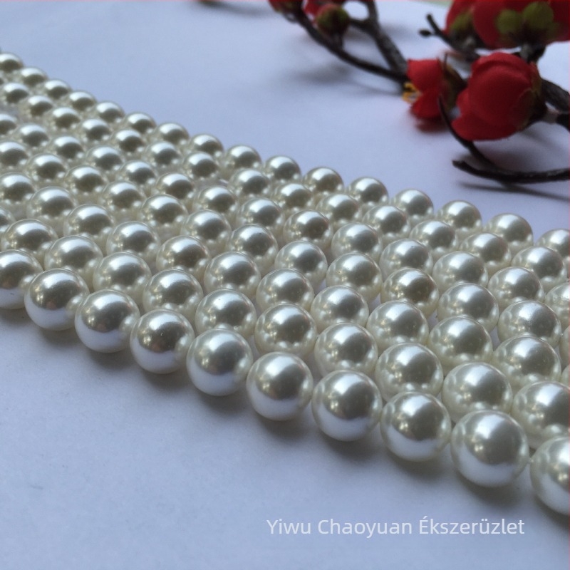 DIY ékszerkészítéshez héj gyöngyök, gyöngyház hatású bevonattal, feldolgozás: vágás és csiszolás, egyszerű luxus stílus, tél 2023