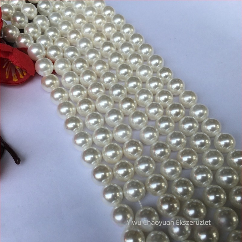 DIY ékszerkészítéshez héj gyöngyök, gyöngyház hatású bevonattal, feldolgozás: vágás és csiszolás, egyszerű luxus stílus, tél 2023