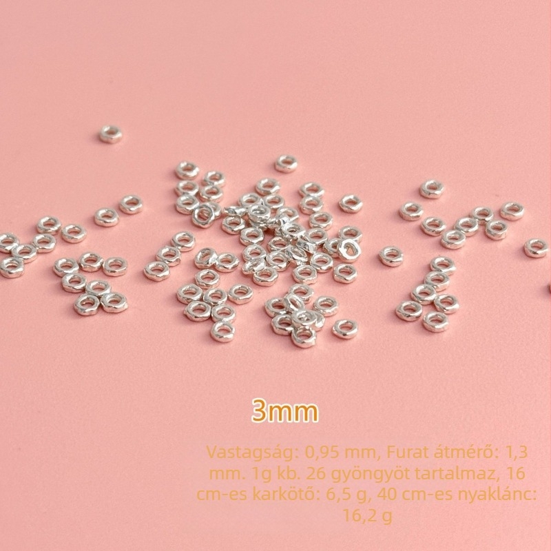 S999 ezüst korong alakú spacer gyöngy DIY kristály karkötőhöz és nyaklánchoz