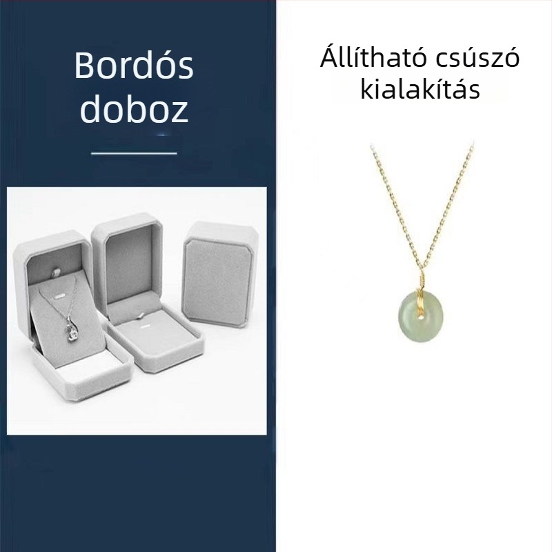 Uniszex geometriai medálos nyaklánc, kézzel készített, 18K arany medál, réz cirkóniumos lánccal