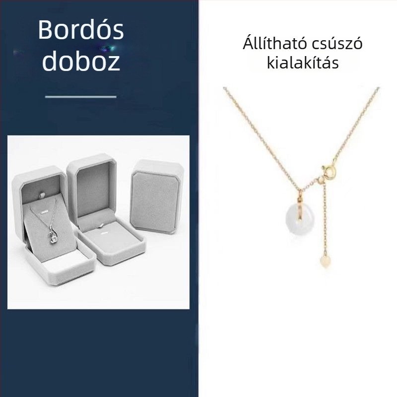Uniszex geometriai medálos nyaklánc, kézzel készített, 18K arany medál, réz cirkóniumos lánccal