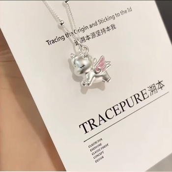 Ezüst 999 egyszarvú nyaklánc medállal, golyó lánccal – nőknek, pasztorális stílus