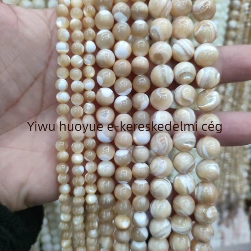 Sárga patkócsiga kagyló gyöngyök, 2–8–14 mm, szabad gyöngyök DIY ékszerkészítéshez