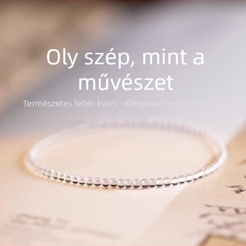 Kristályos karkötő, oldalsó kövek nélkül, elasztikus zsinórral, díszdobozos csomagolás