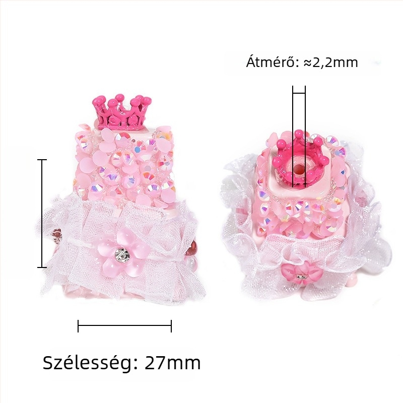 DIY telefonlánc gyöngyök, akril gyöngyök, elektroplakált, kettős réteg torta minta, átlyukasztott gyöngyök, Yiwu eredet