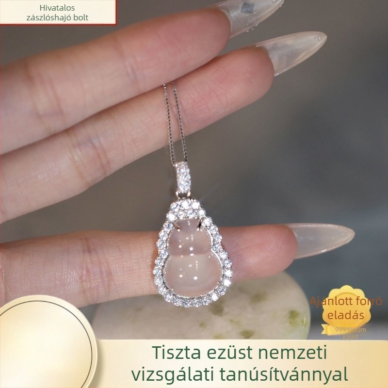 999 ezüst nyaklánc, kézzel készített, geometriai alakzatú medál, 18K arany medál, box lánc