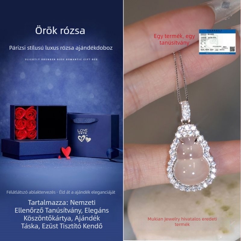 999 ezüst nyaklánc, kézzel készített, geometriai alakzatú medál, 18K arany medál, box lánc