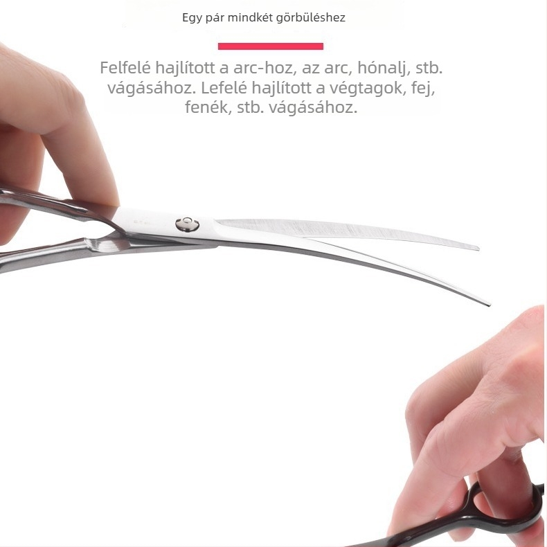 Ívelt kutyaszőr-gondozó olló készlet a szőr nyírásához