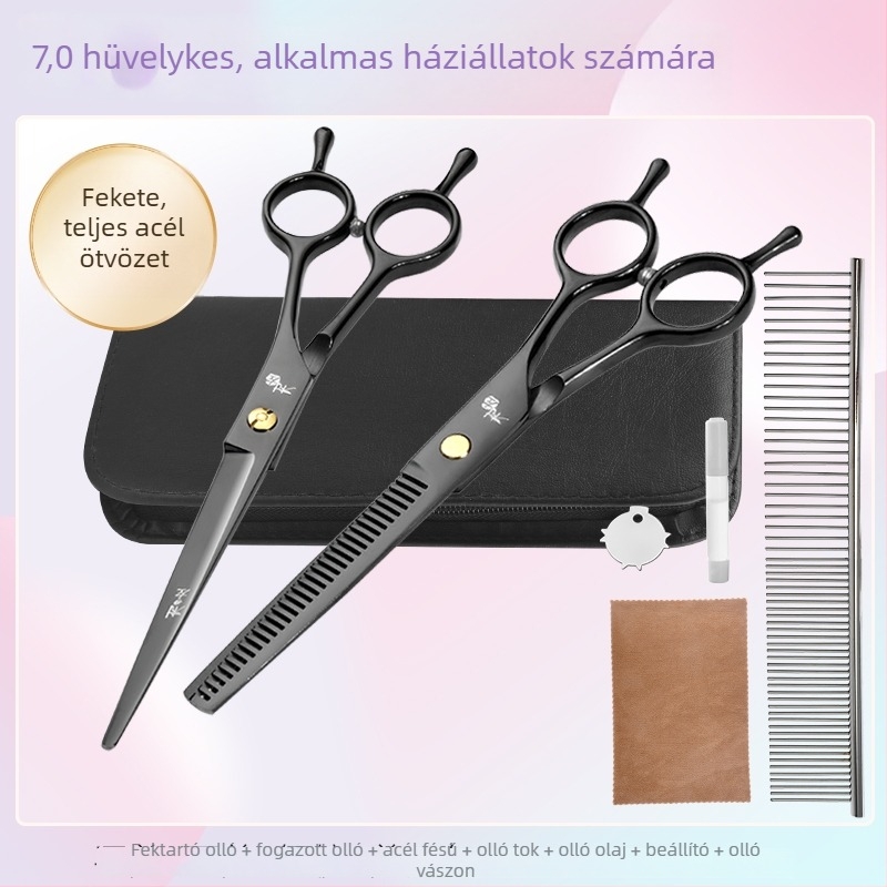 Ívelt kutyaszőr-gondozó olló készlet a szőr nyírásához