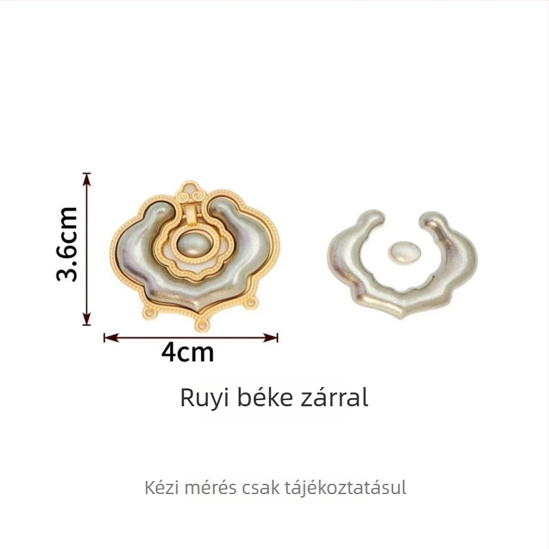DIY vasötvözet autófüggő medál Ruyi bőségmotívummal, etnikus retro stílus, kétoldalas horny felület, bojtok