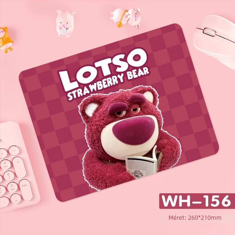 Strawberry Bear egérpad - Csúszásmentes, természetes kaucsuk, egyoldalas, hőtranszfer nyomtatás, képekkel testreszabható