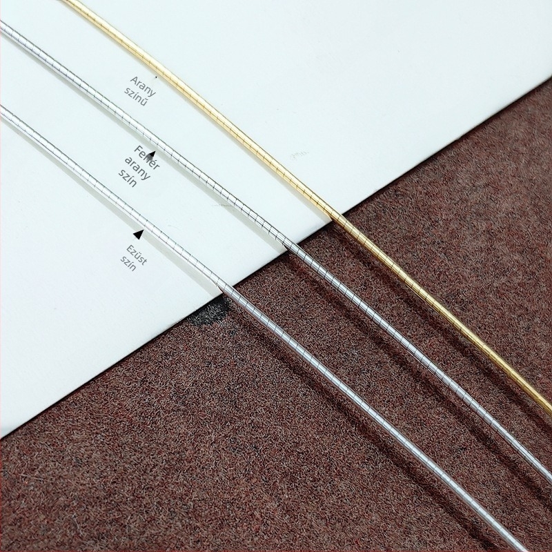 Állítható ezüst 925-ös kígyócsont nyaklánc, geometriai forma, friss és édes stílus