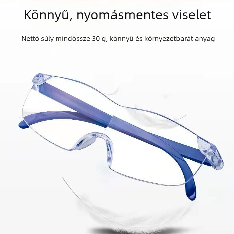 Fejre szerelt olvasó nagyító anti-radiációs lencsékkel, nagy felbontású, többfokozatú nagyítás