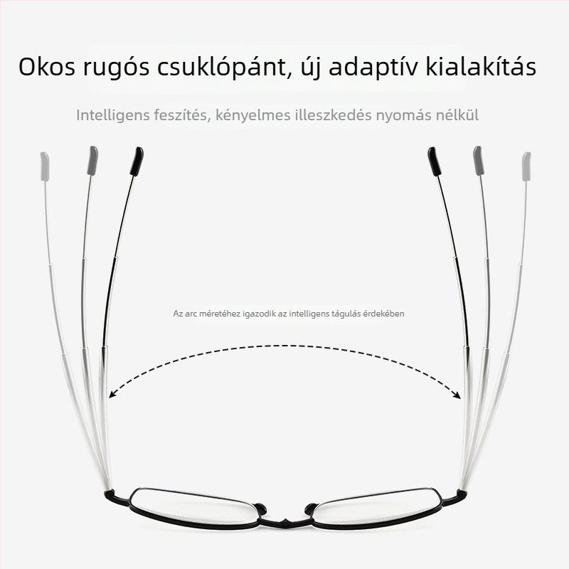 Összecsukható olvasószemüveg anti-kék fény védelemmel, uniszex, műanyag tokban, modell 8802, HD lencsék