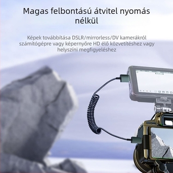 HDMI 2.1 ultra vékony teleszkópos rugós kábel oldalsó csatlakozóval, 1 m, 8K60Hz támogatás