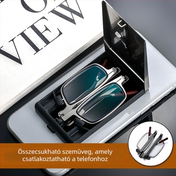 Olvasó szemüveg resin lencsékkel, kékfény elleni védelem, tükröződésmentes, páramentes, teljes fém keret