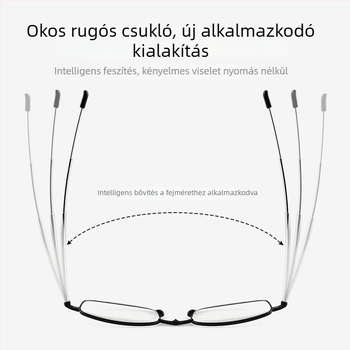 Olvasószemüveg PC lencsékkel, anti-kék fény és anti-radiáció, fém- és PC keret, négyzet alakú keret, modell LH002