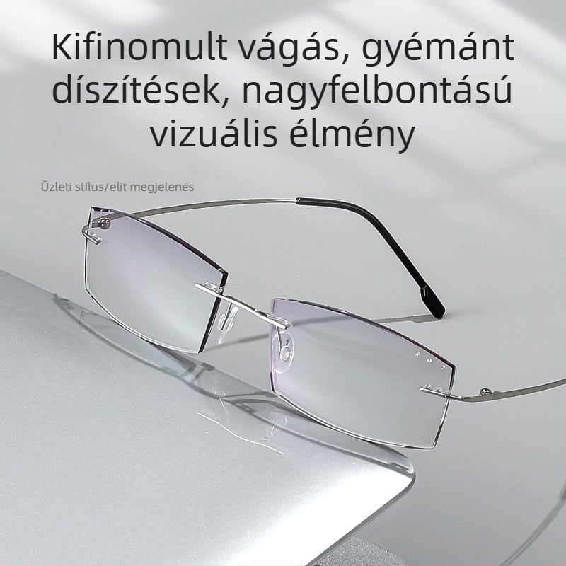 Keret nélküli olvasószemüveg, anti-kék fény, anti-radiáció és aszférikus lencsék
