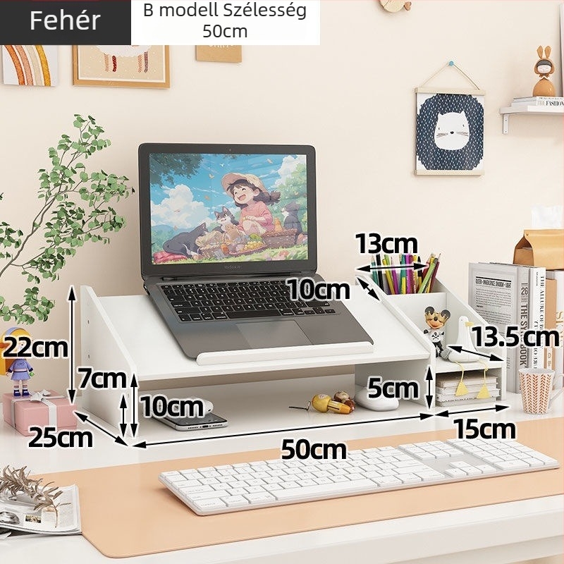 Laptop- és monitor-támasz, forgó asztali emelő, műanyag, Ding huixu