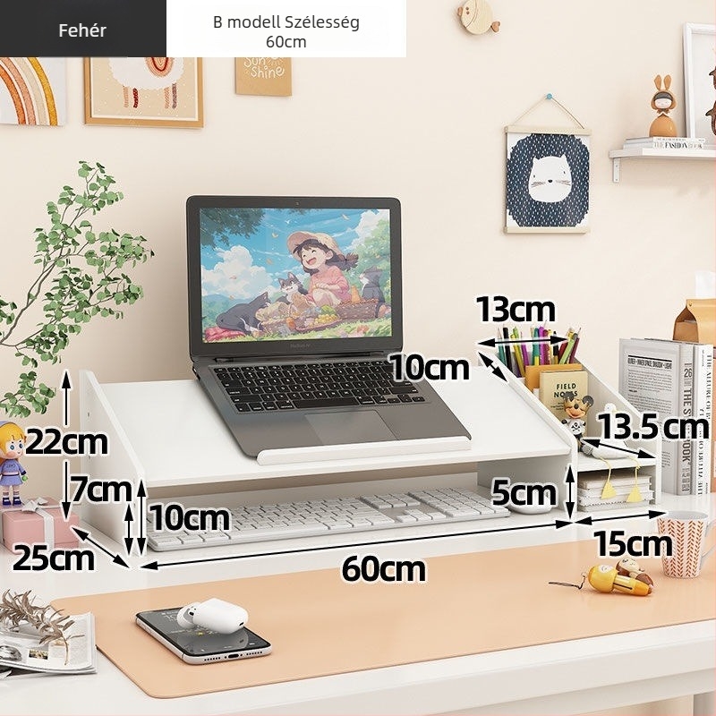 Laptop- és monitor-támasz, forgó asztali emelő, műanyag, Ding huixu