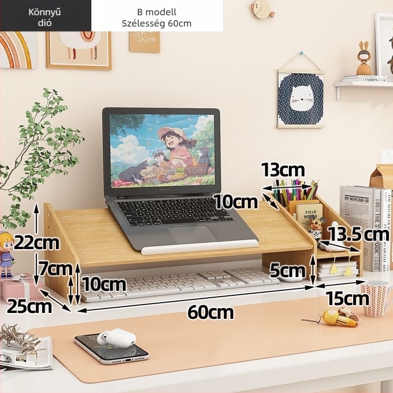 Laptop- és monitor-támasz, forgó asztali emelő, műanyag, Ding huixu