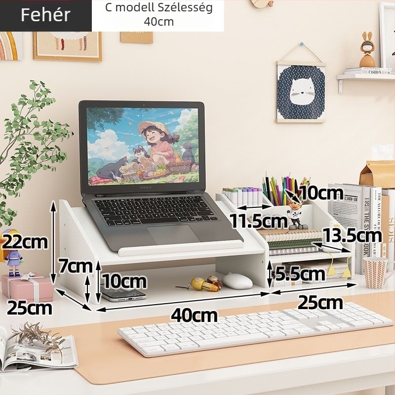 Laptop- és monitor-támasz, forgó asztali emelő, műanyag, Ding huixu