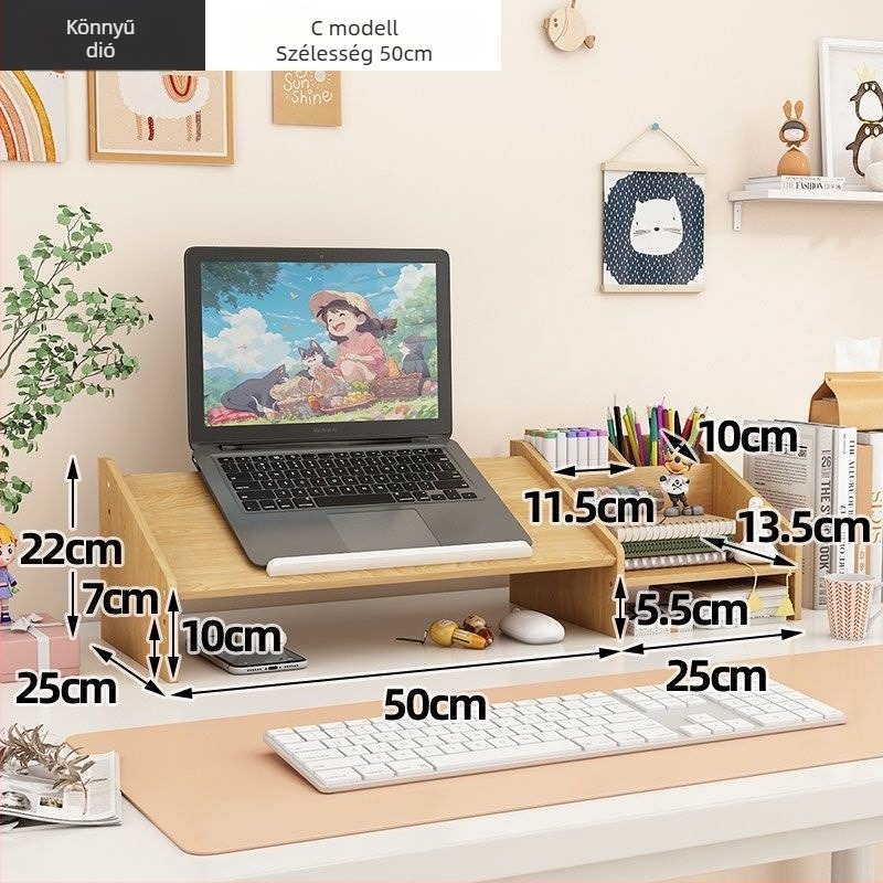 Laptop- és monitor-támasz, forgó asztali emelő, műanyag, Ding huixu