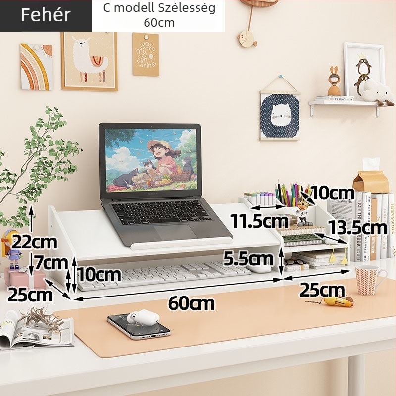 Laptop- és monitor-támasz, forgó asztali emelő, műanyag, Ding huixu