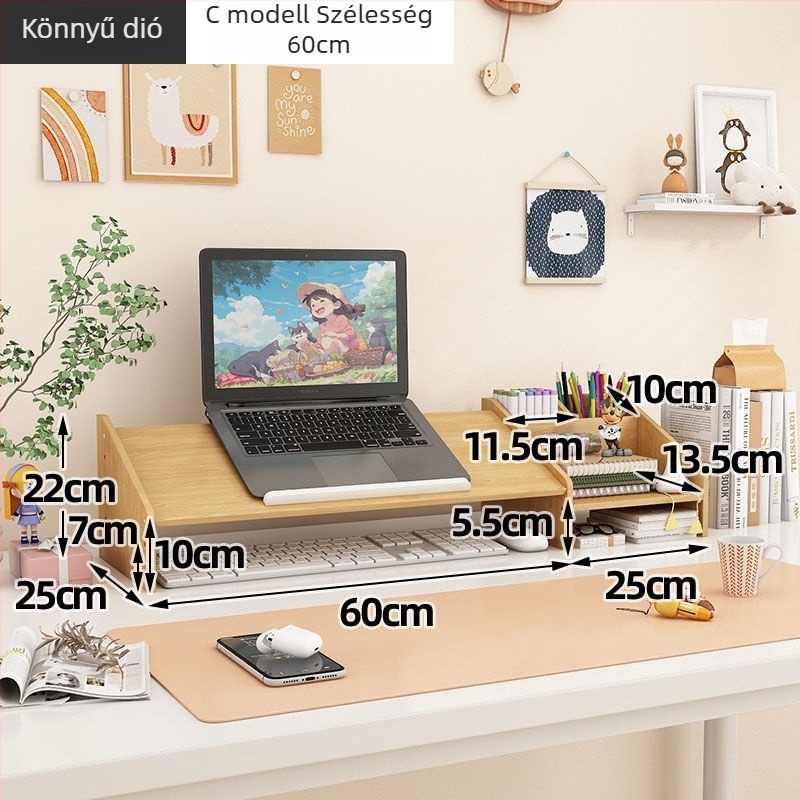 Laptop- és monitor-támasz, forgó asztali emelő, műanyag, Ding huixu