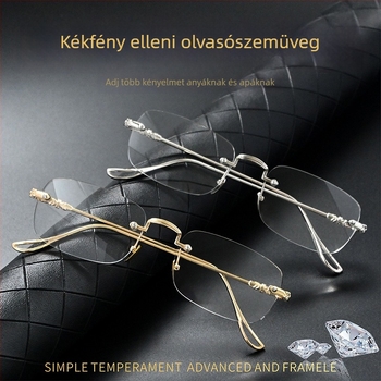 Keret nélküli olvasószemüveg automatikus beállítással, 100–700 dioptria tartomány, lencsék gyantából