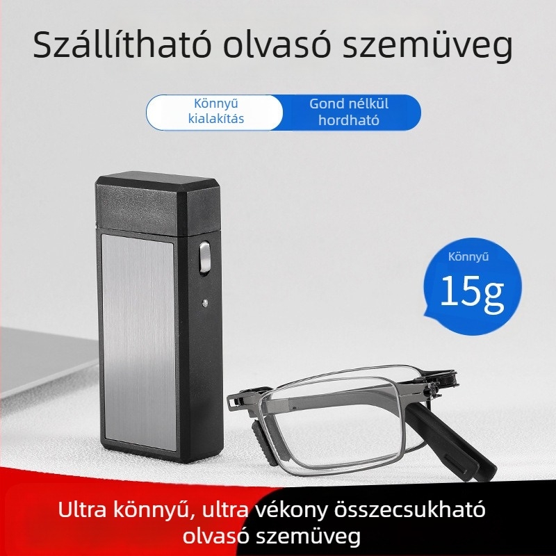 Olvasó szemüveg gyanta lencsékkel, anti-kékfény védelemmel, teljes keretű fém keret, négyzetes stílus, 2025 tavasz