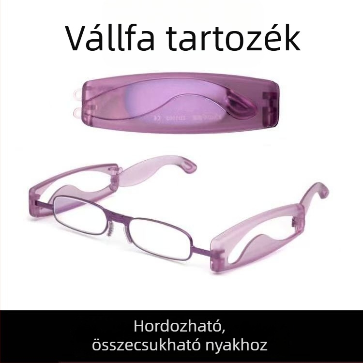 Olvasó szemüveg, nyakba akasztós, kékfény védelem, teljes keret, fém keret