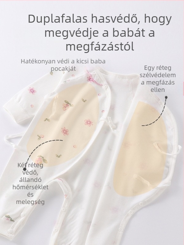 Újszülött 100% pamut overál, pillangó mintával, hosszú ujjú, négy évszakos