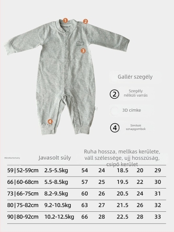 Baba overál, 100% pamut, hosszú ujjú, elülső nyitható, varratmentes dizájn, uniszex, 1-3 év, Pink Pig