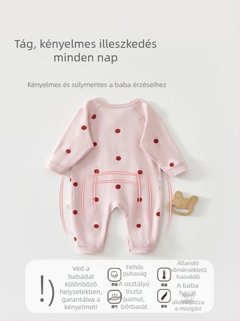 Újszülött pamut overál, hosszú ujjú, elöl egy sor gombos zárás