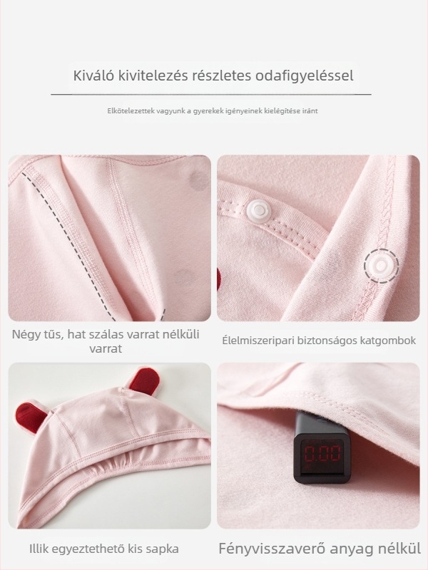 Újszülött pamut overál, hosszú ujjú, elöl egy sor gombos zárás