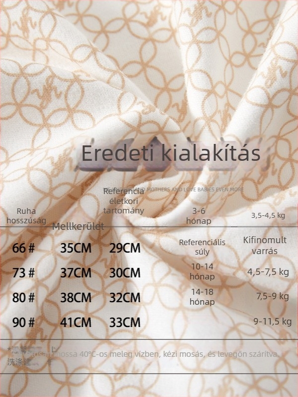 Baba kapucnis romper, 100% pamut, hosszú ujjú, kapcsos zárás, újszülöttek 0–12 hónap