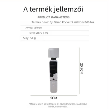 DJI Osmo Pocket 3 szilikon védőtok, kompatibilis az Osmo Pocket 3-mal, szilikon anyag