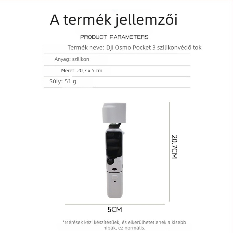 DJI Osmo Pocket 3 szilikon védőtok, kompatibilis az Osmo Pocket 3-mal, szilikon anyag