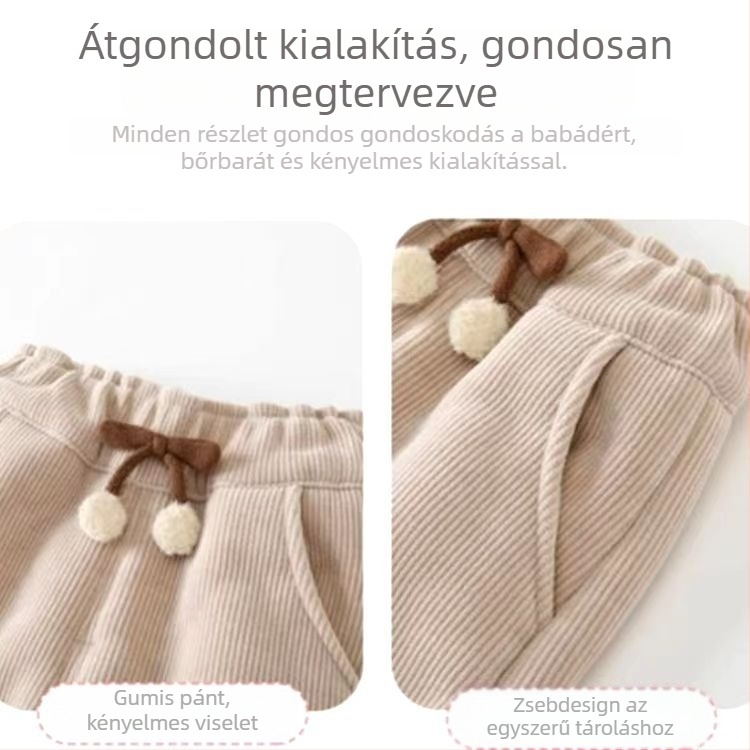 Lányok téli sportnadrág, fleece béléssel, 100% poliészter, középmagas derekú, 3–8 éveseknek