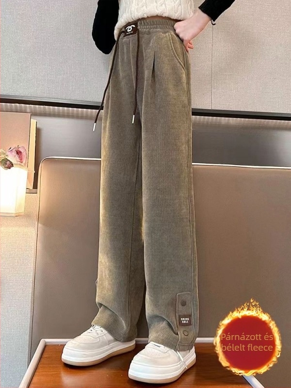 Lányoknak készülő nadrág, lezser stílus, poliészter anyag, középső derék, 8 év felett (140 cm fölött), tavasz–ősz.