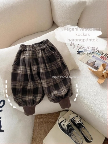Koreai stílusú Lantern gyerek nadrág, pamut, középmagas derekú, 3–8 éveseknek, tavasz-ősz