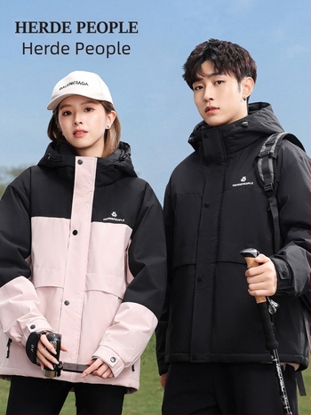 Uniszex téli kapucnis pamut kabát – vízálló, lélegző, melegen tart, poliészter anyag