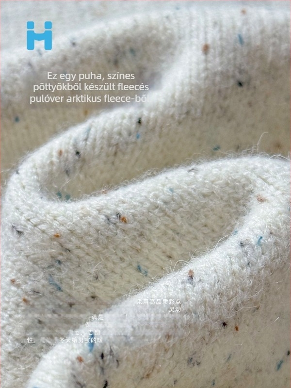 Gyerekeknek szóló Arctic fleece pulóver, koreai stílusú magas galléval, fiúknak, tél 2025, 8 éves kortól