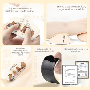 Capybara csuklótámaszos egérpad, kis méretű, mini irodai kéz- és tenyérpárna a billentyzethez