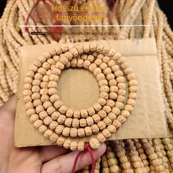 Tibeti stílusú szenvedélymag gyöngy karkötő, 8 mm-es gyöngyök, kézzel készült, 108 gyöngy, kísértet arc motívum, sima textúra
