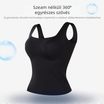 Női mulberry selyem camisole beépített melltartó párnával, rövid, laza szabás, nem levehető vállpántok