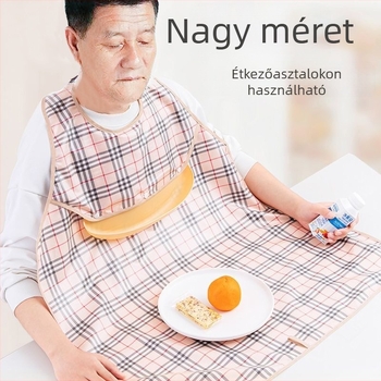 Idősek etetőbib, Nyak-stílusú vízálló, Poliészter, Grízel mintázat, Uniszex