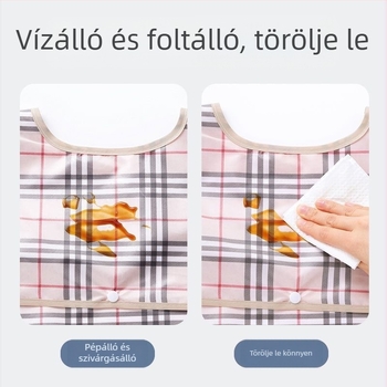 Idősek etetőbib, Nyak-stílusú vízálló, Poliészter, Grízel mintázat, Uniszex